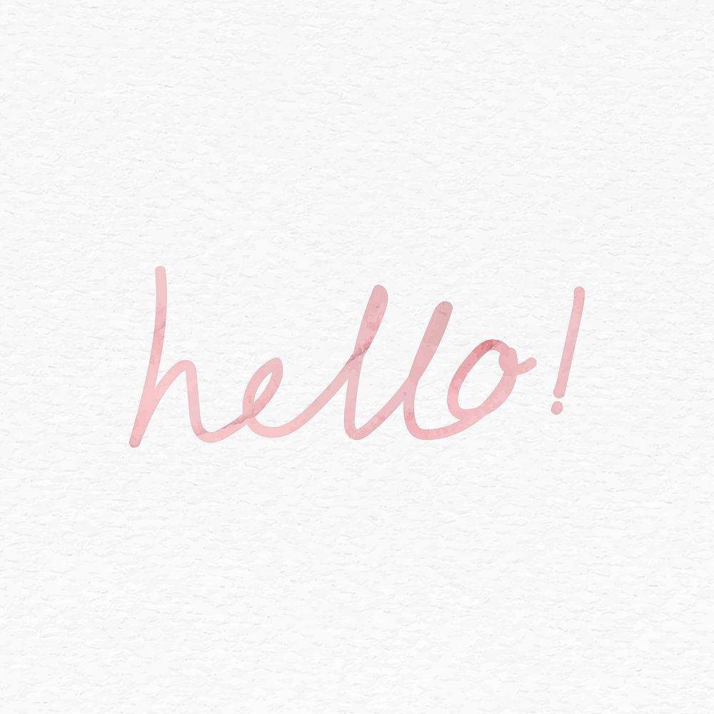 Pink hello typography design resource vector 