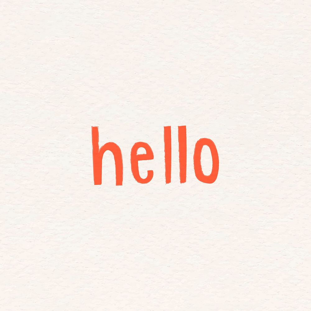 Orange hello greetings typography design resource vector 