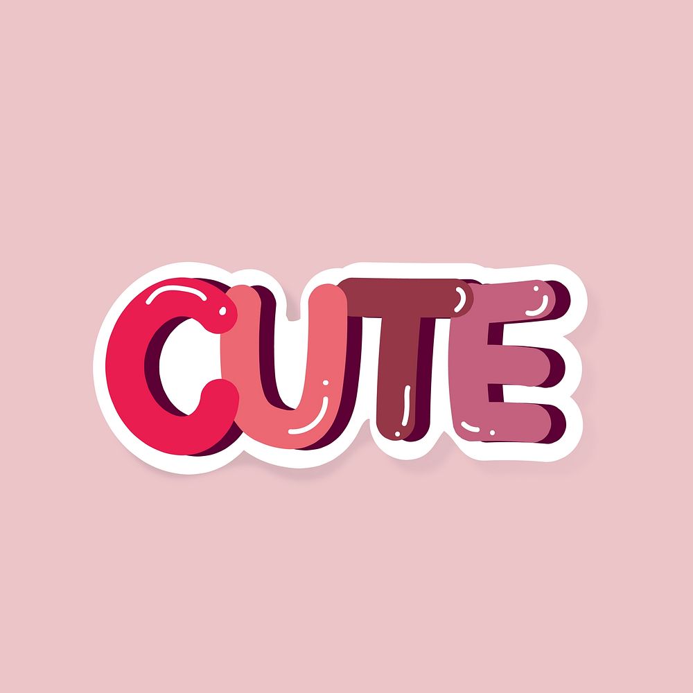 Pink cute word on pink background vector