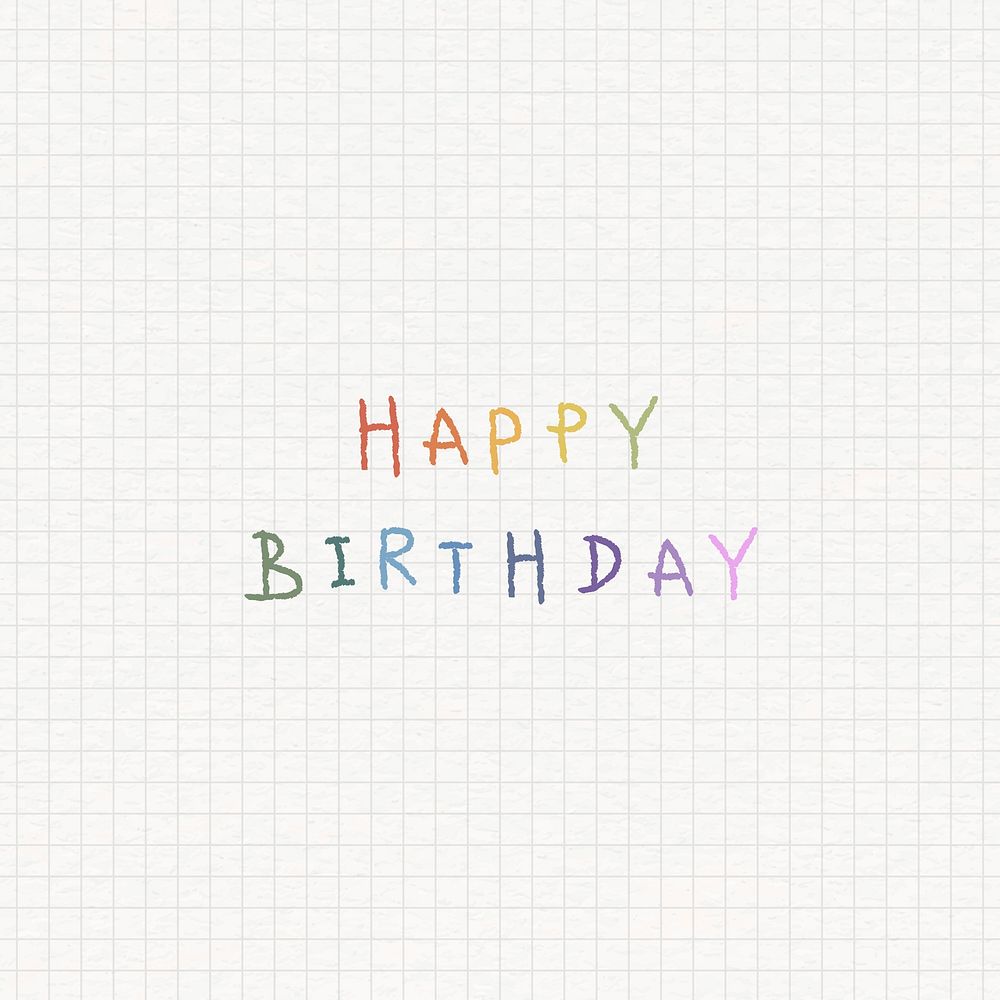 Colorful happy birthday word vector