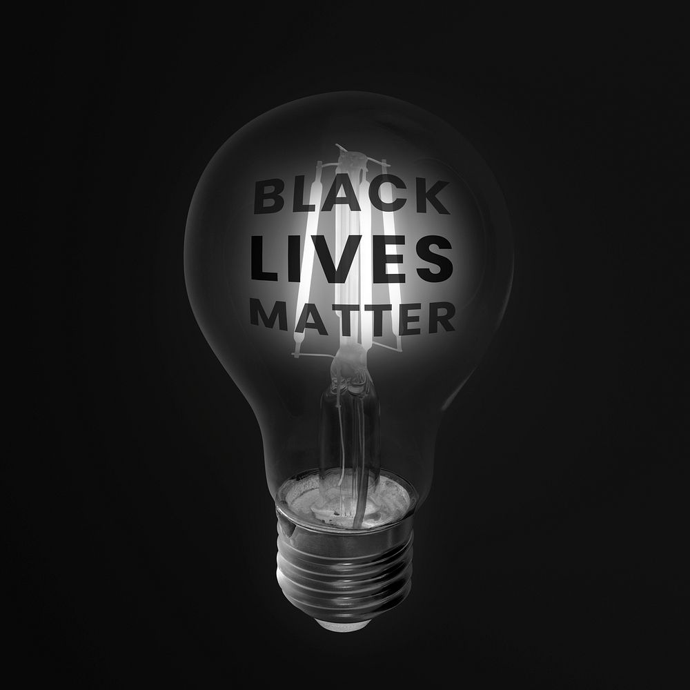 Black Lives Matter support campaign light bulb social media post