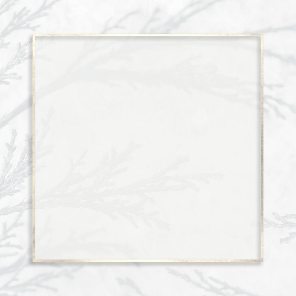 Silver frame psd white winter background