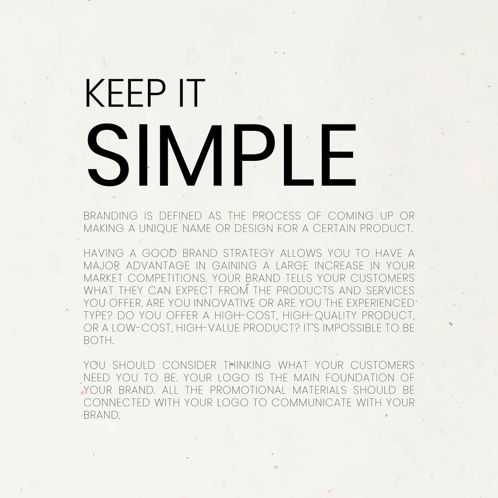 Keep it simple template design | Premium Vector Template - rawpixel