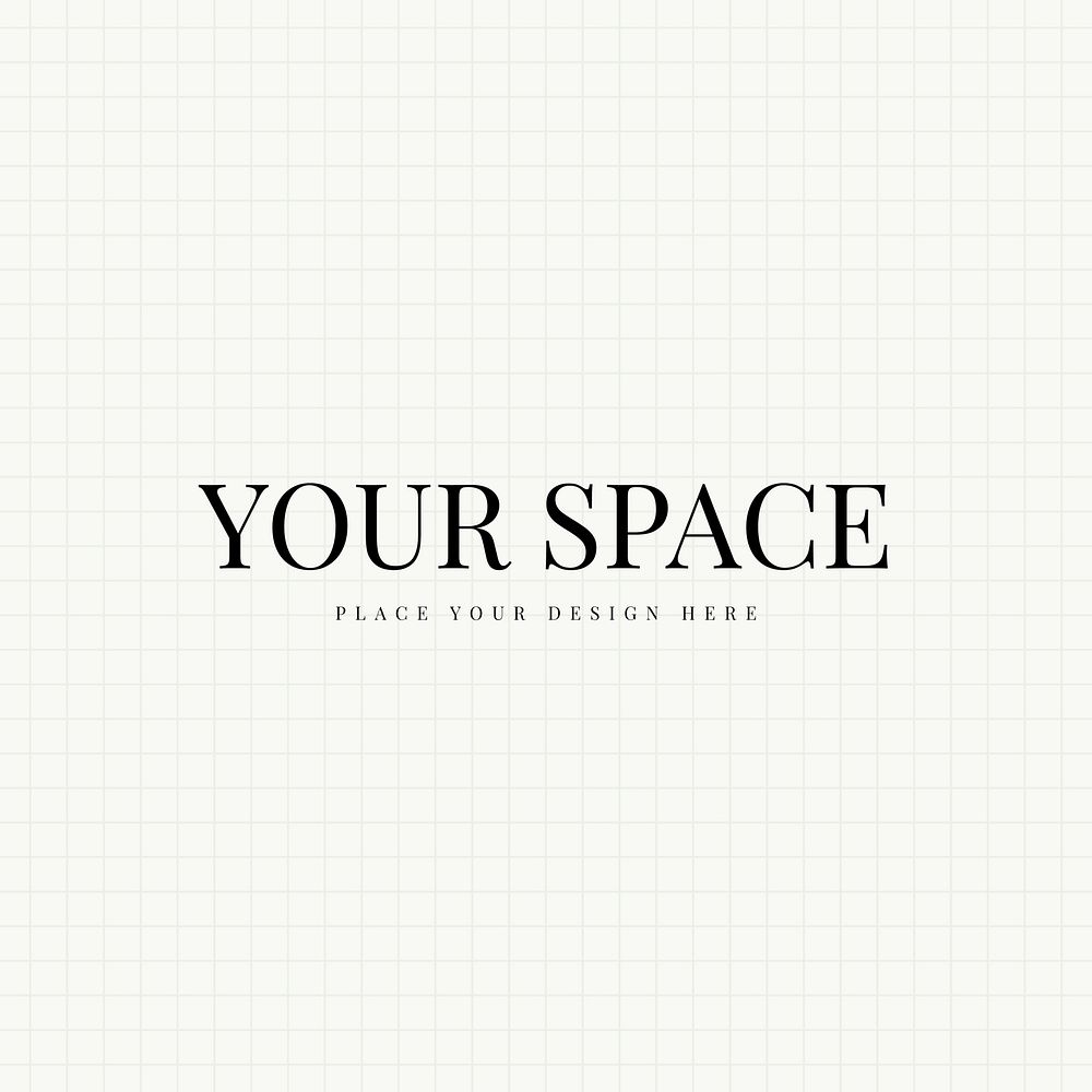 Your space template vector typography on grid background
