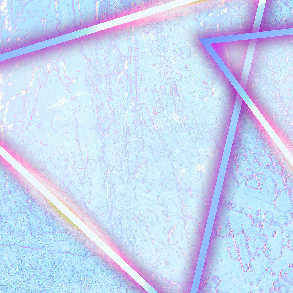 Triangular holographic neon frame psd