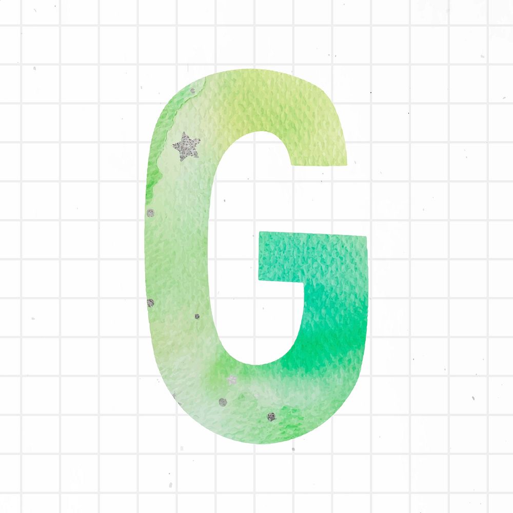 Watercolor g font lettering vector