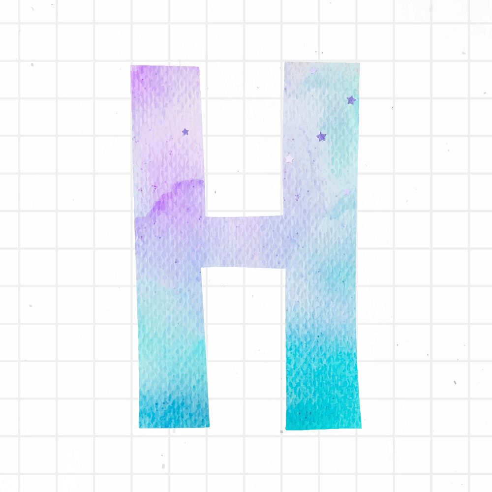 Watercolor h font lettering vector