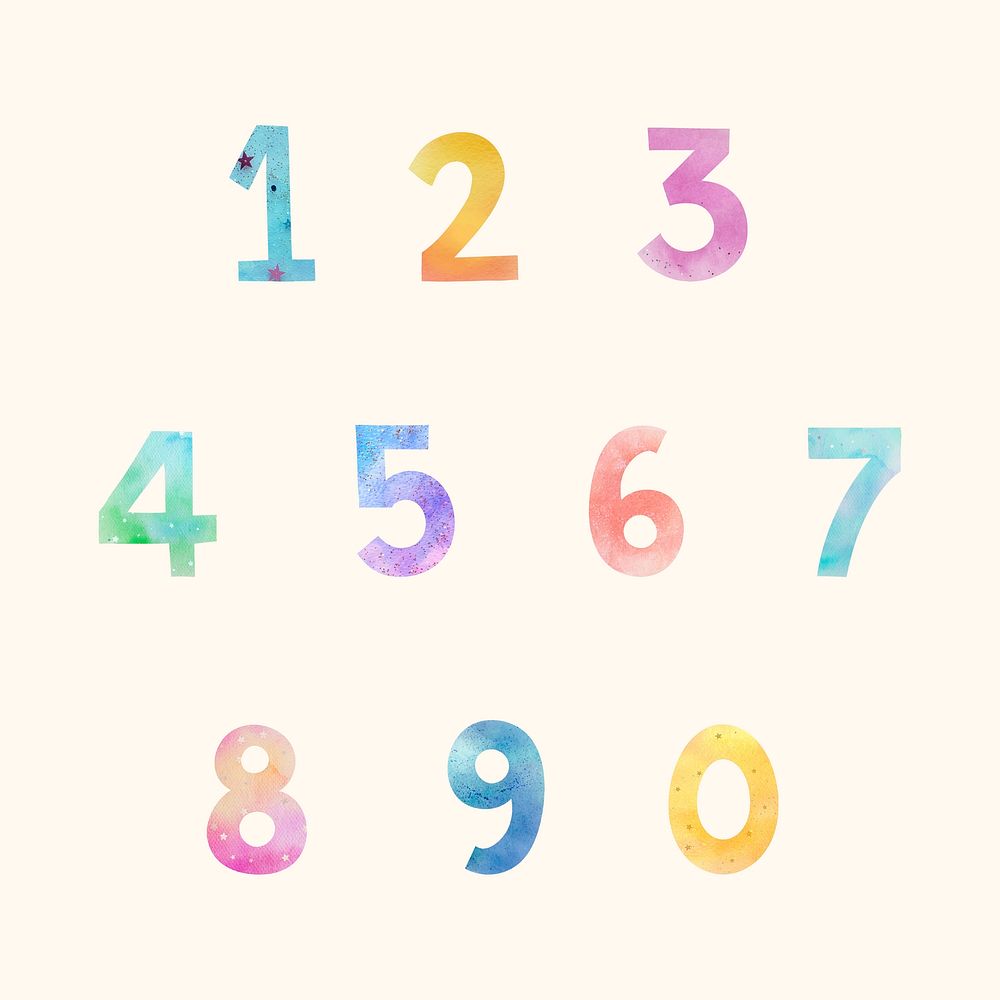 Number font set illustration vector