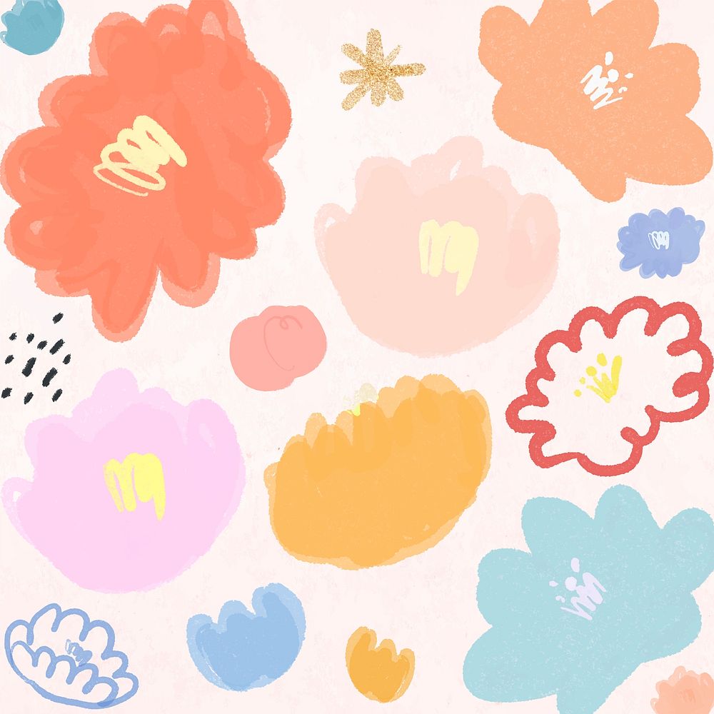 Blooming flower background vector floral illustration