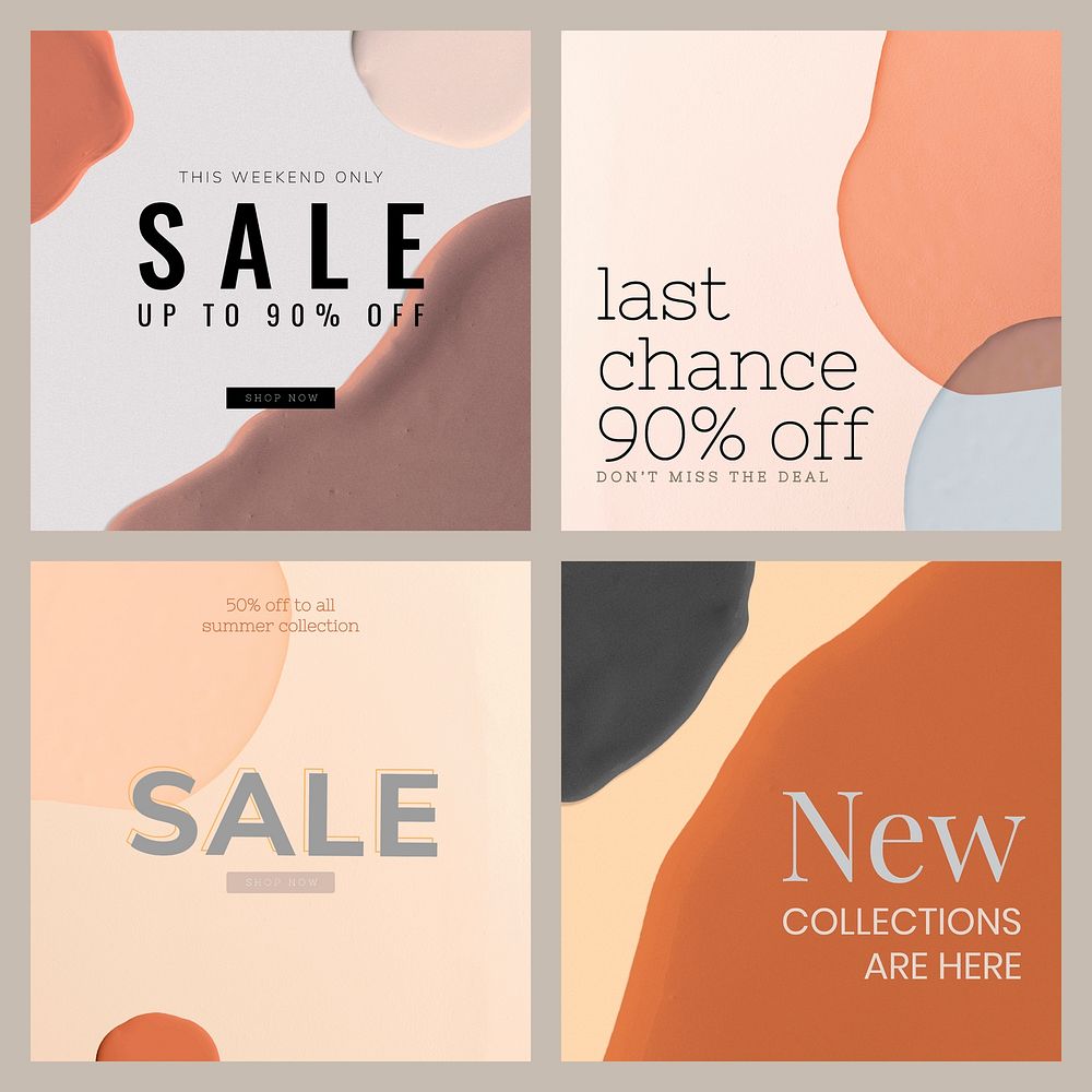 Fashion sale template collection vector 