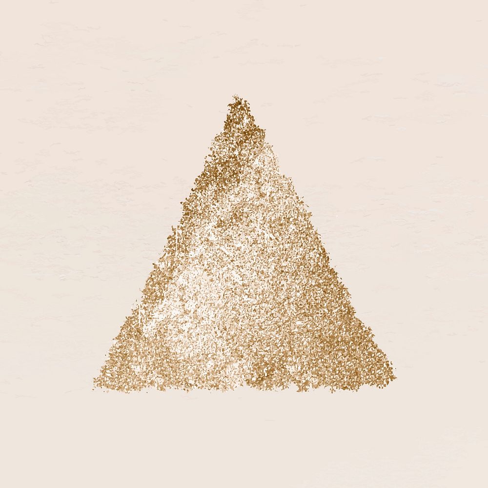 Glittery gold triangle frame vector