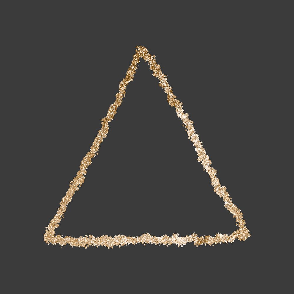 Shimmery gold triangle frame vector icon