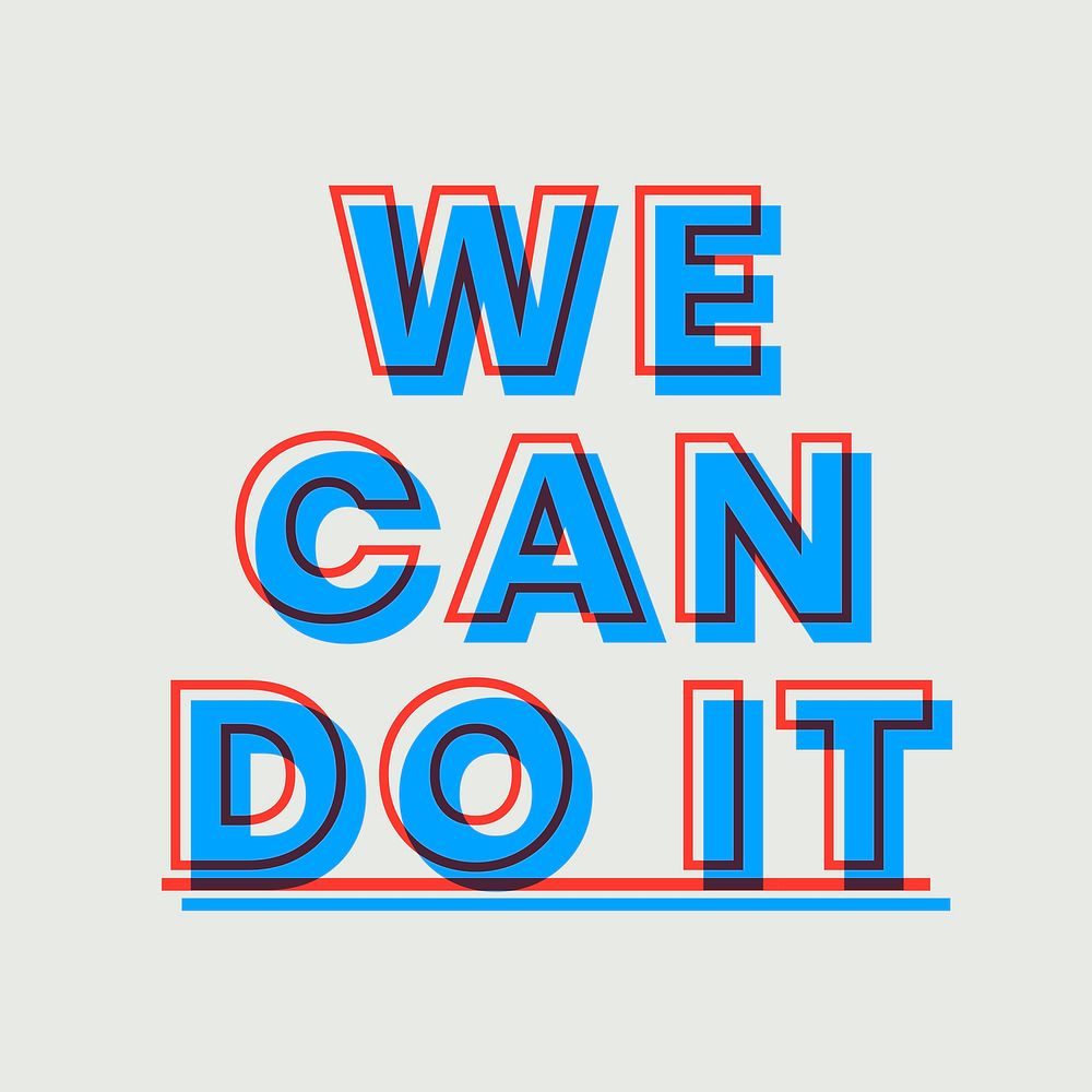 We can do it vector text multiply font typography