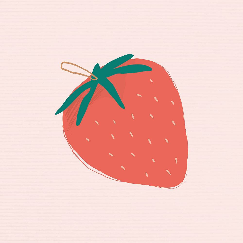 Psd cute hand drawn strawberry fruit illustration