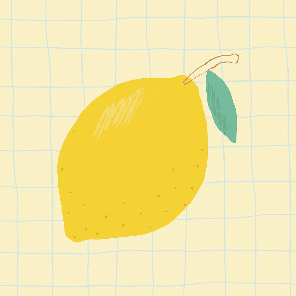 Pastel hand drawn lemon fruit clipart