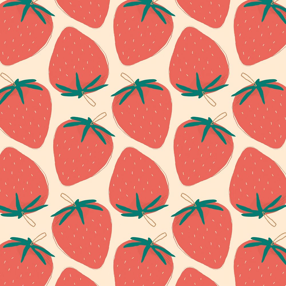 Vector seamless strawberry pattern pastel background