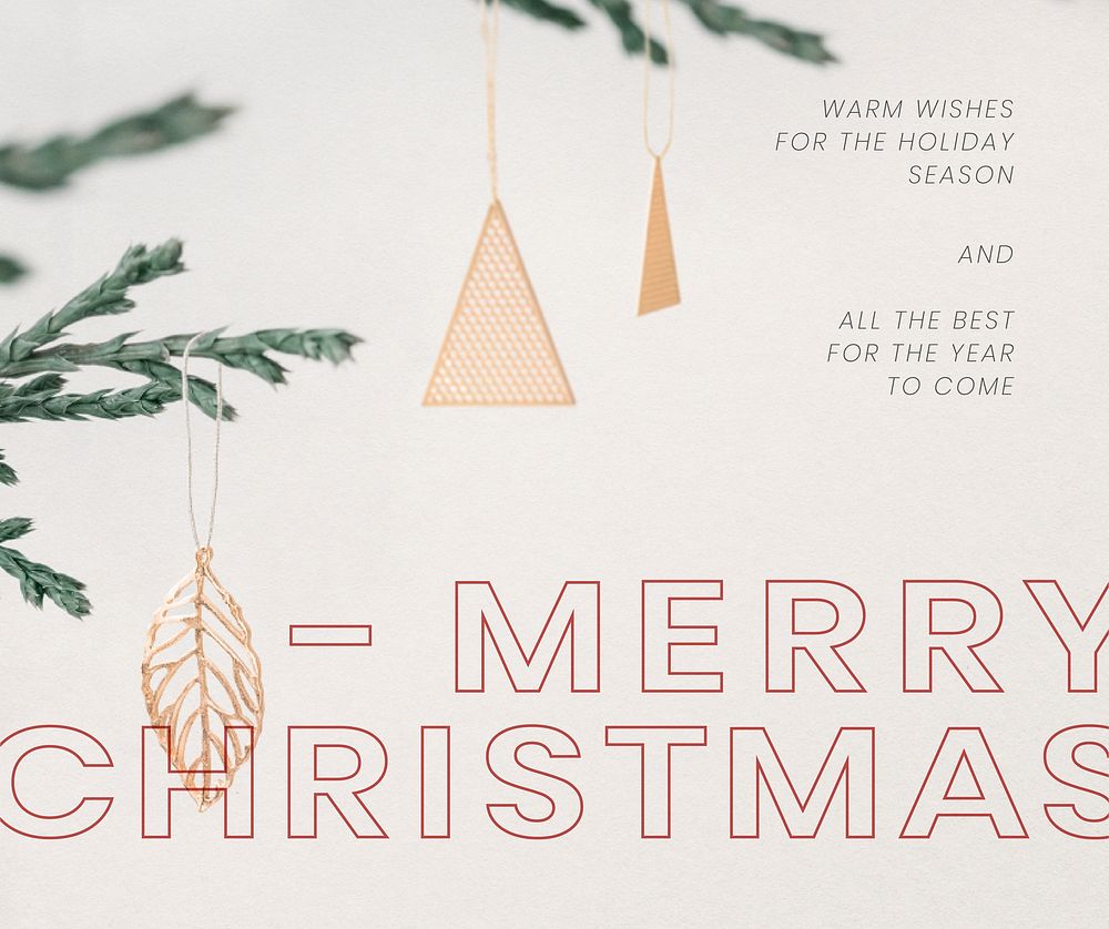 Season's greeting wish card vector Christmas ornament decorated