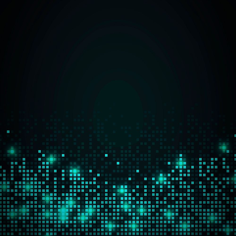 Teal border pixel pattern vector abstract background