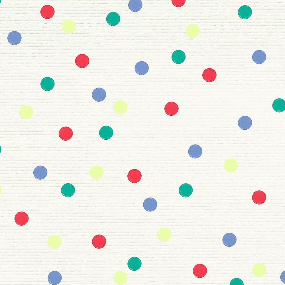 Colorful vector textured cute polka dot pattern for kids