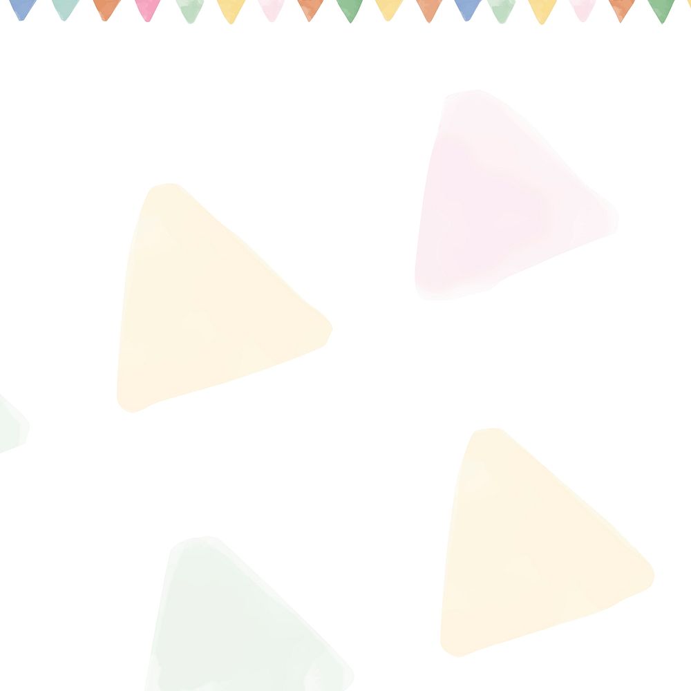 Colorful pastel watercolored triangles pattern