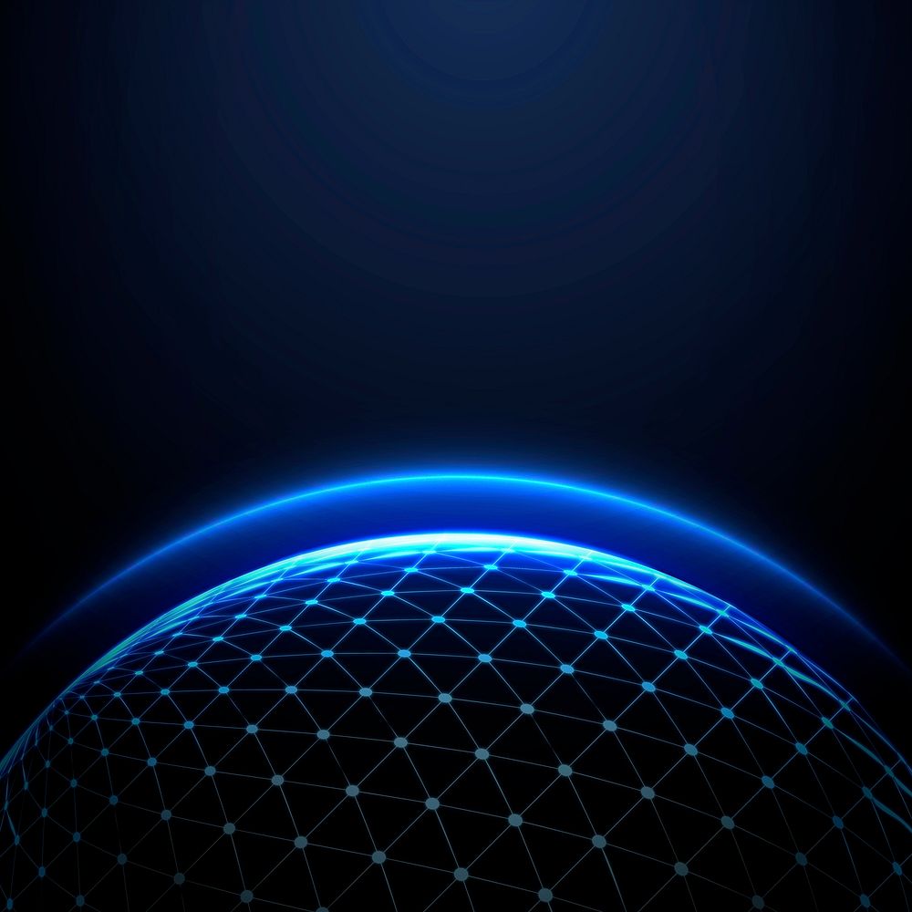 Globe glowing atmosphere vector international business dark background