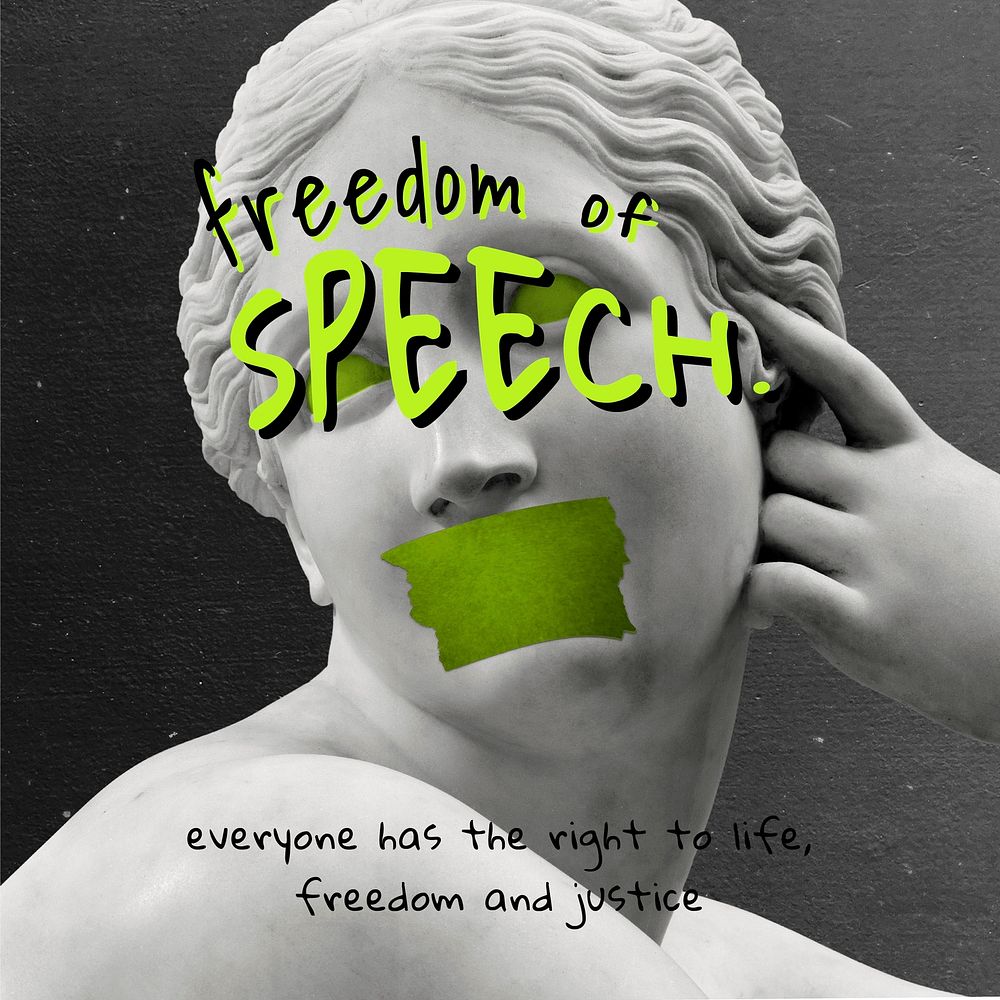 Reclining Naiad vector 'freedom of speech' social movement social media post