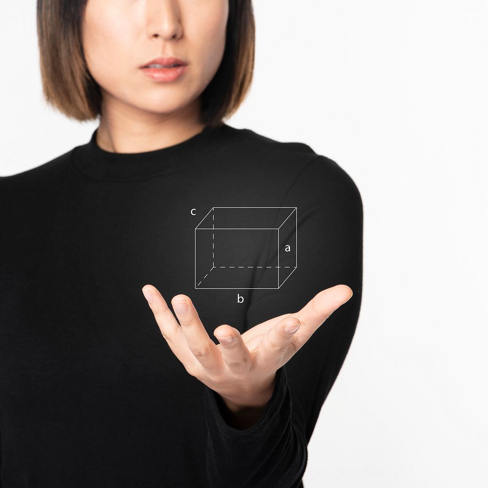 High technology digital presentation by woman in black shirt