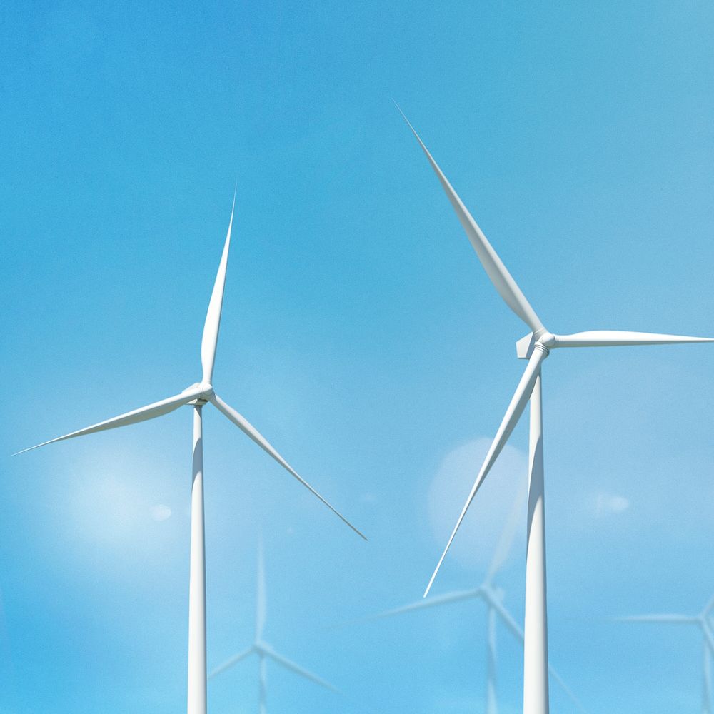 Wind turbine renewable energy background
