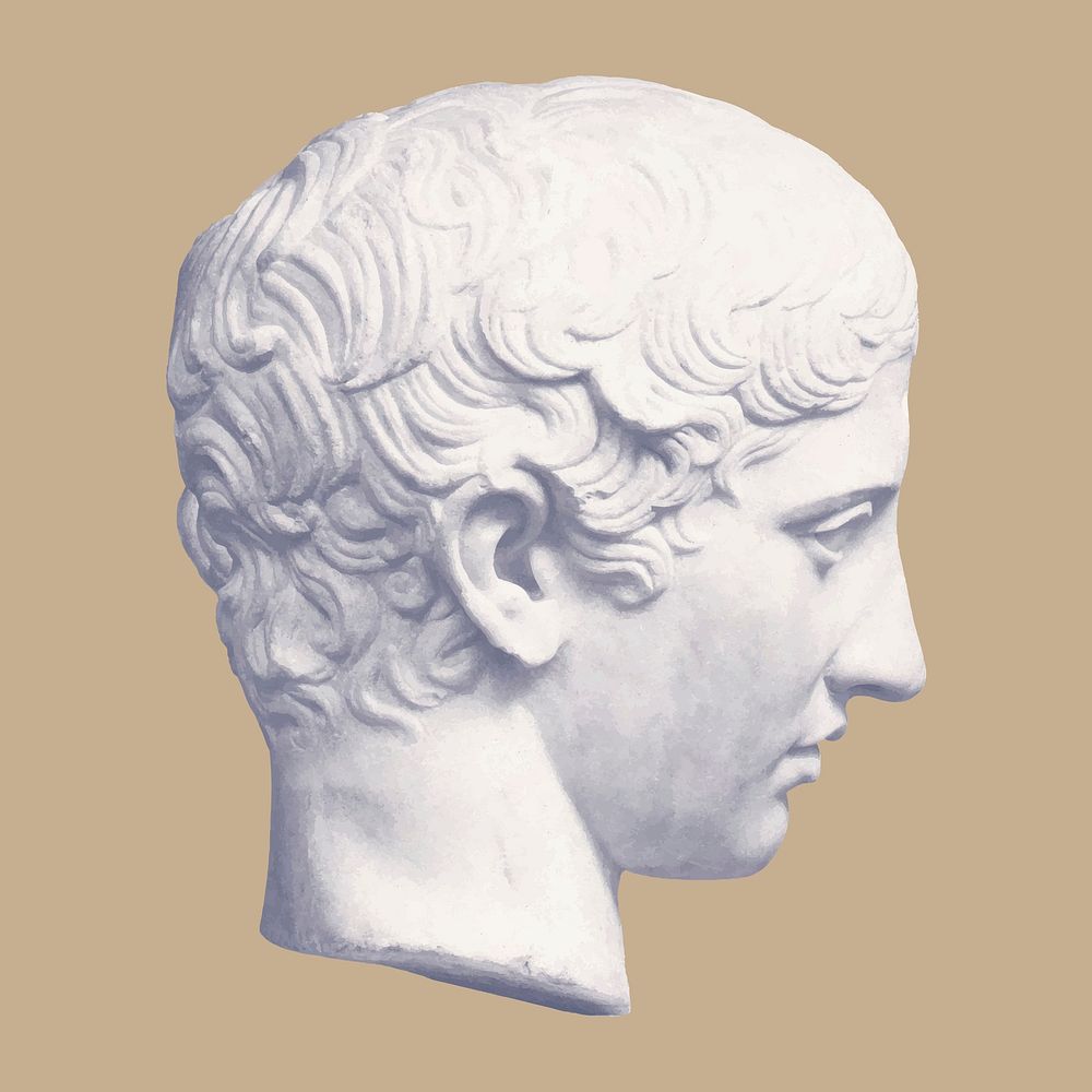 Head of Youth statue vector Greek god aesthetic post