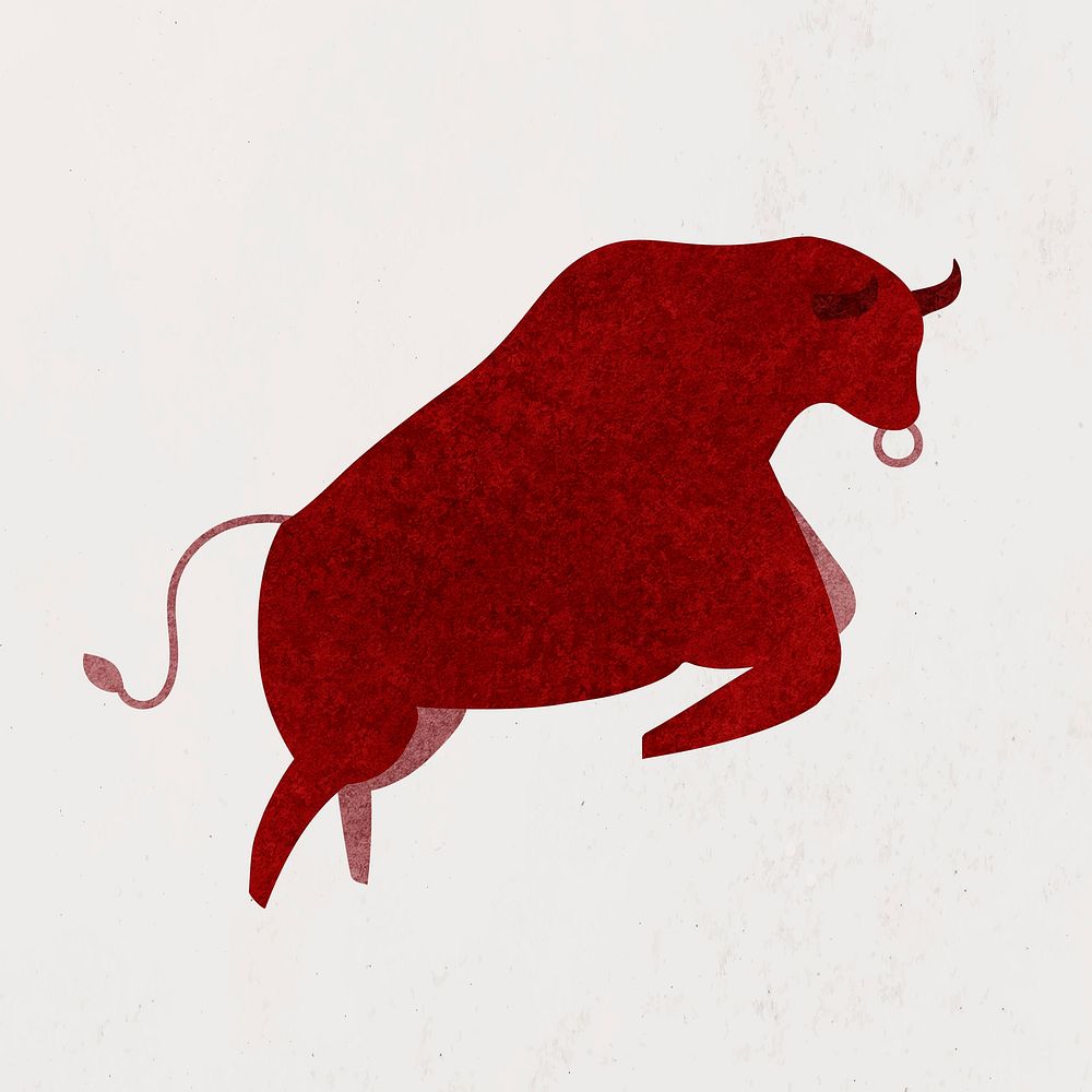 Chinese Ox Year red psd design element