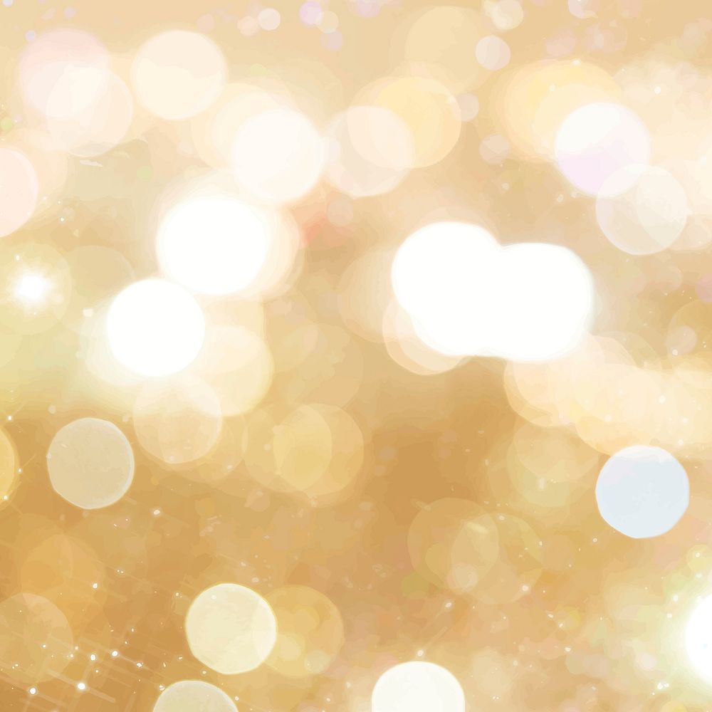 Shiny gold bokeh background vector social media wallpaper