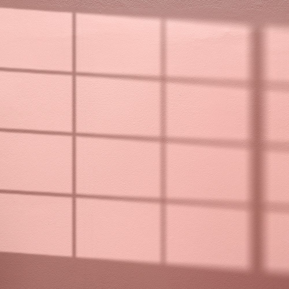 Pink background psd with window shadow reflected on the wall