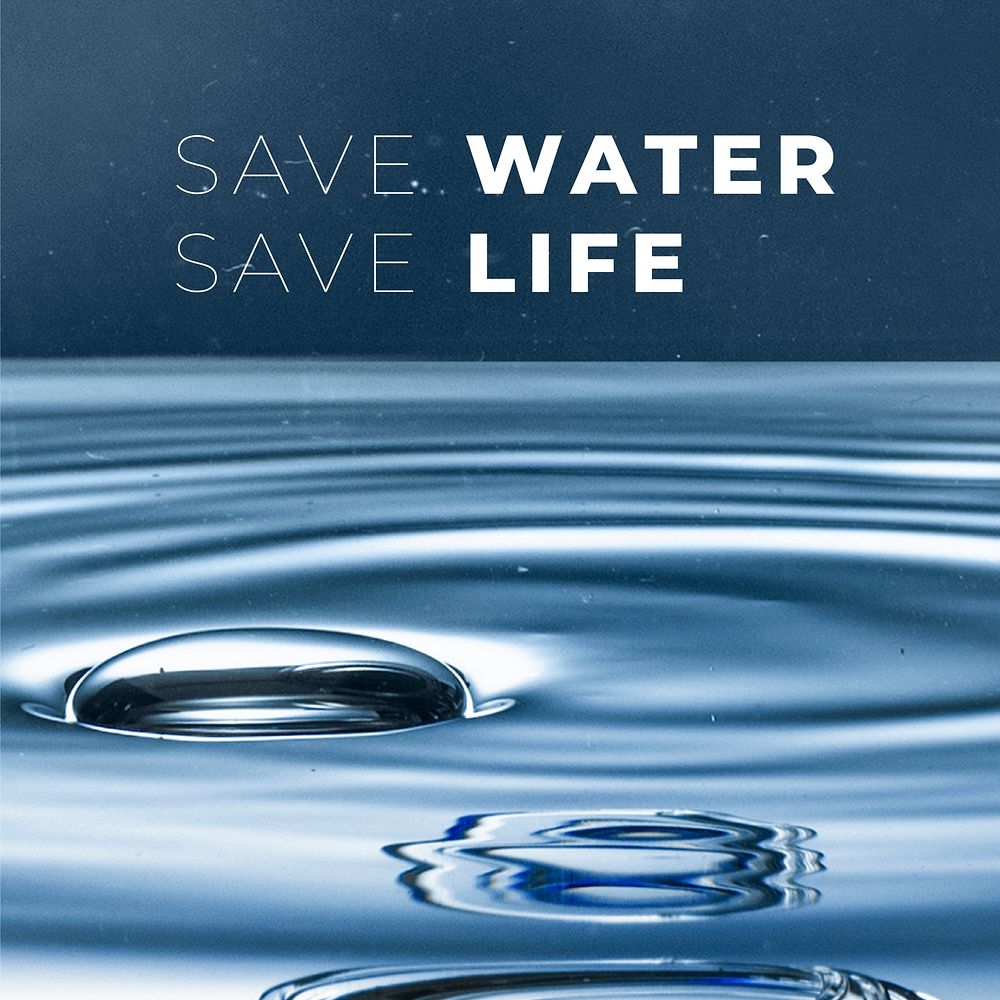 Water conversation template vector for save the planet campaign
