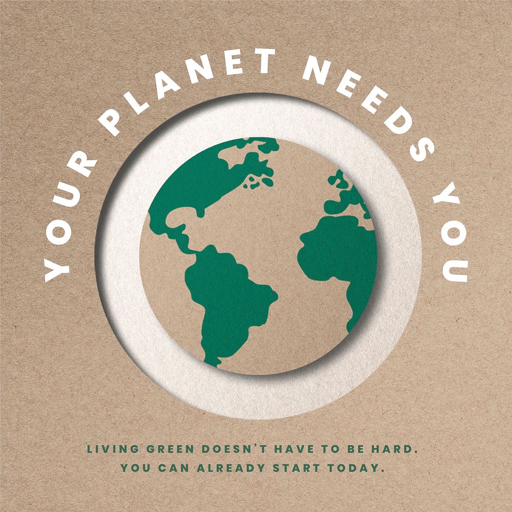 Earth day campaign template vector your planet needs you social media post