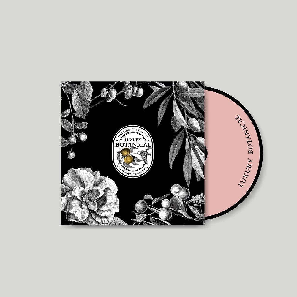 Floral CD cover vector in vintage style