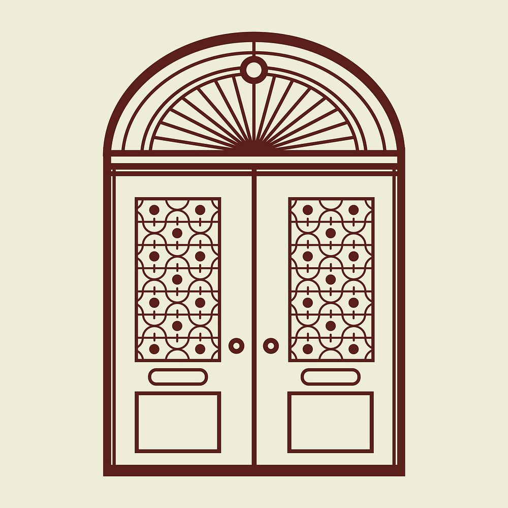 Retro doors logo vector business corporate identity illustration