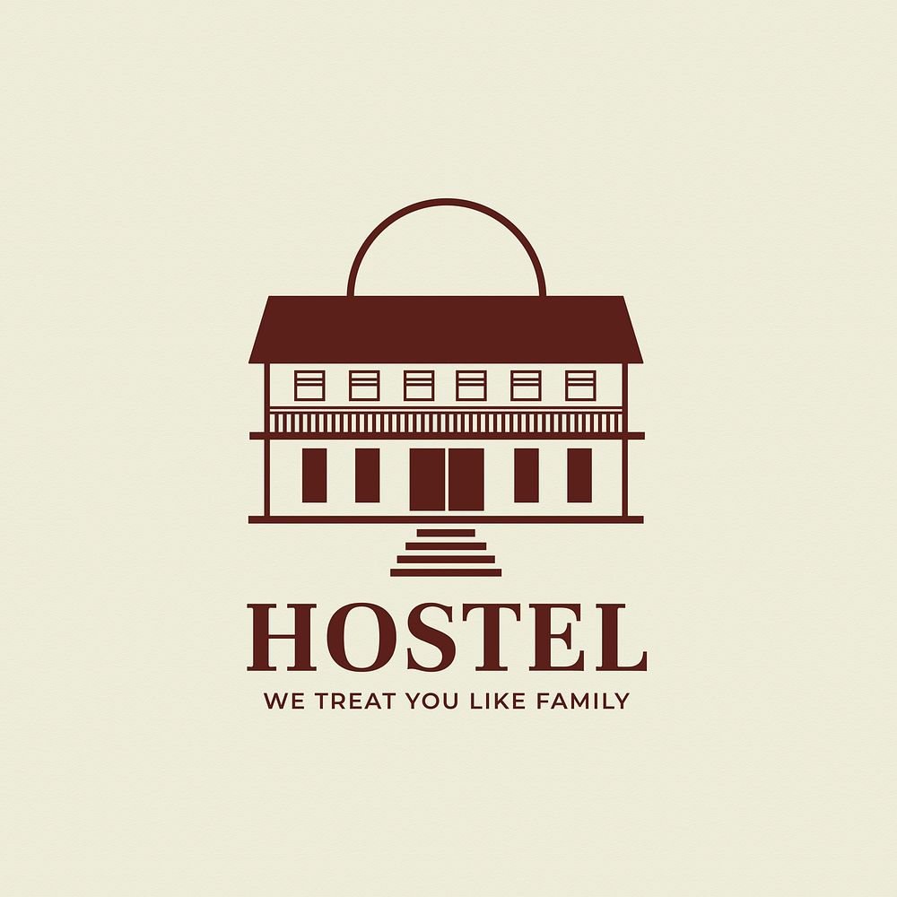 Editable hotel logo vector business corporate identity for a hostel