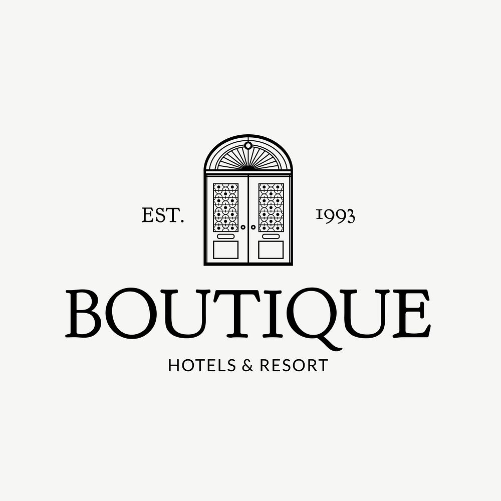 Editable hotel logo vector business corporate identity with boutique hotels and resort message