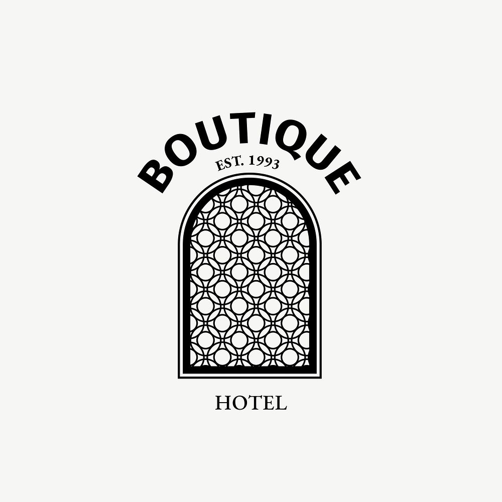 Editable hotel logo vector business corporate identity with boutique hotels text