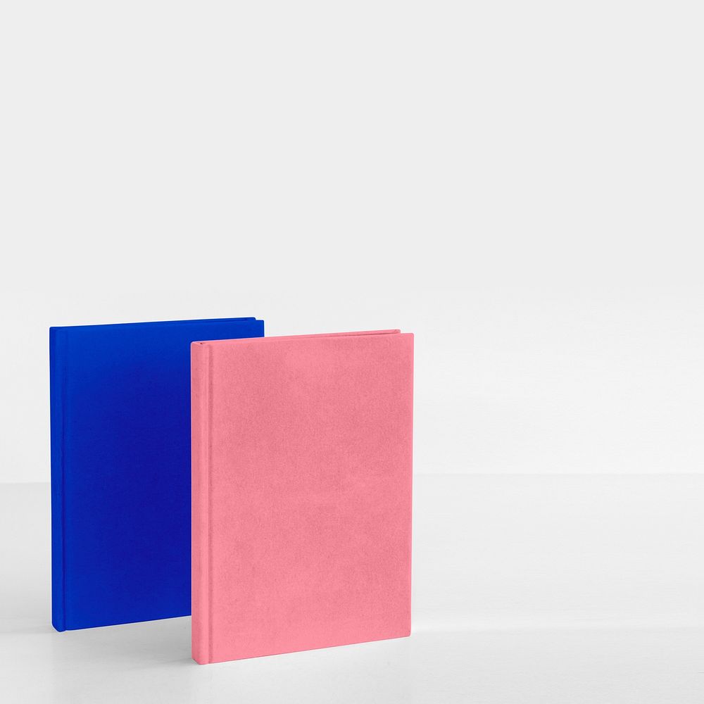 Blue and pink book with design space