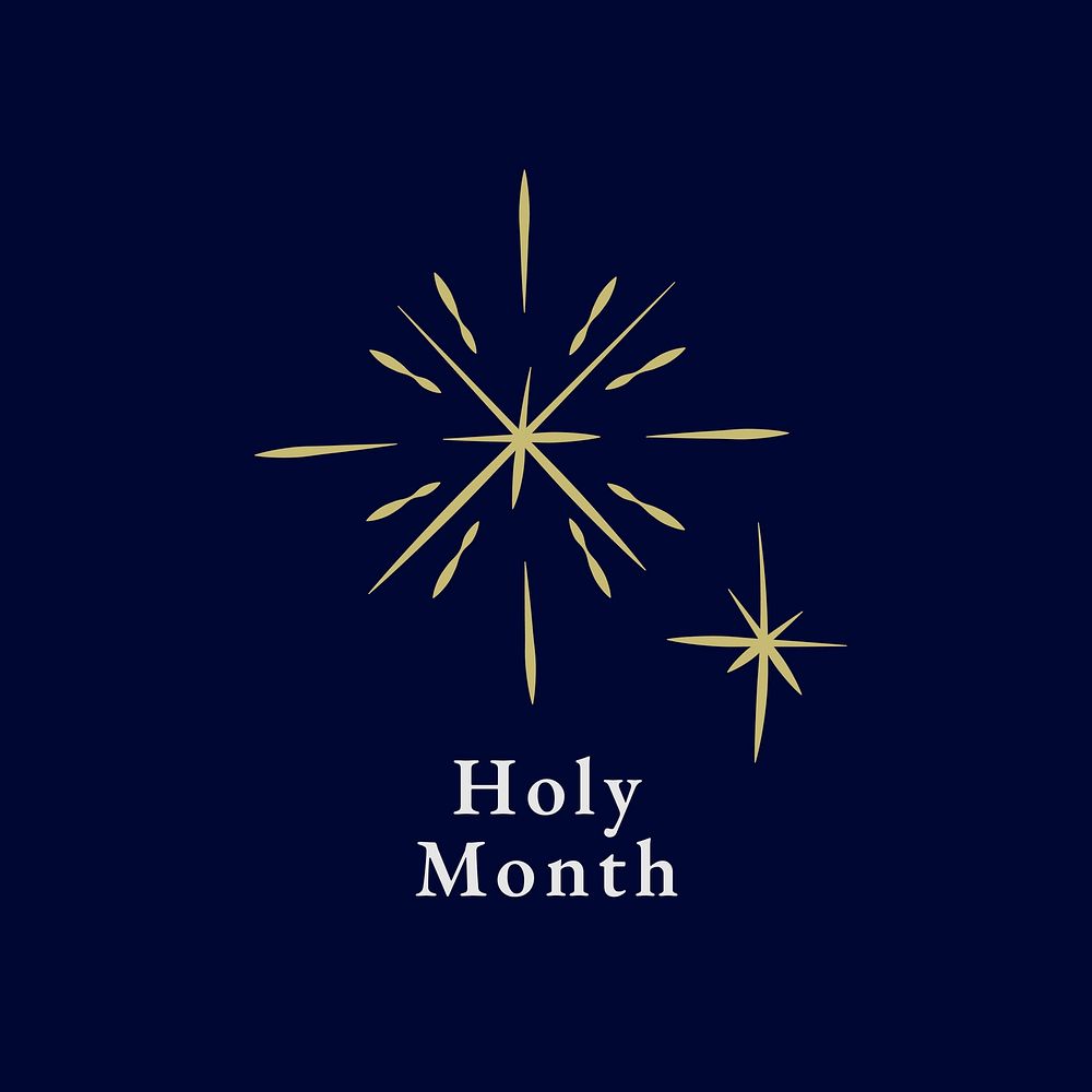Gold sparkle icon vector light effect style with holy month text