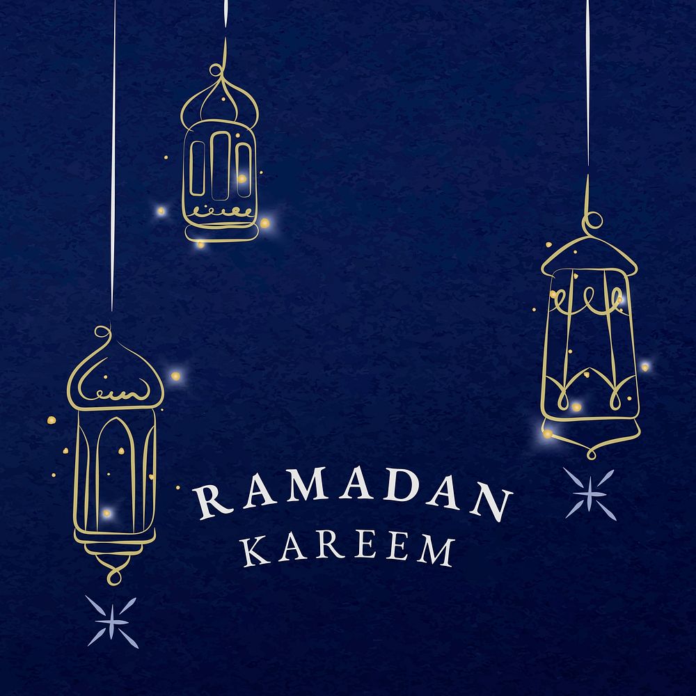 Editable ramadan template vector for social media post with