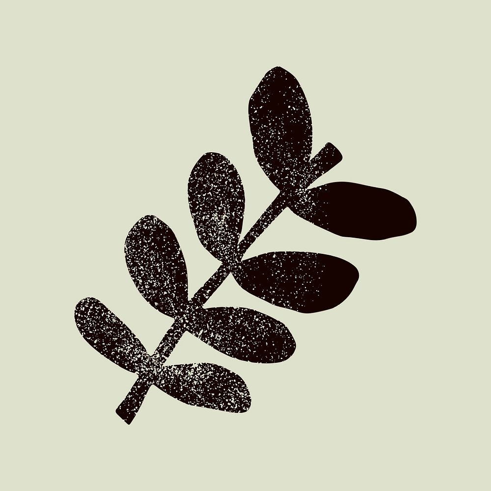 Black leaf vector tropical illustration