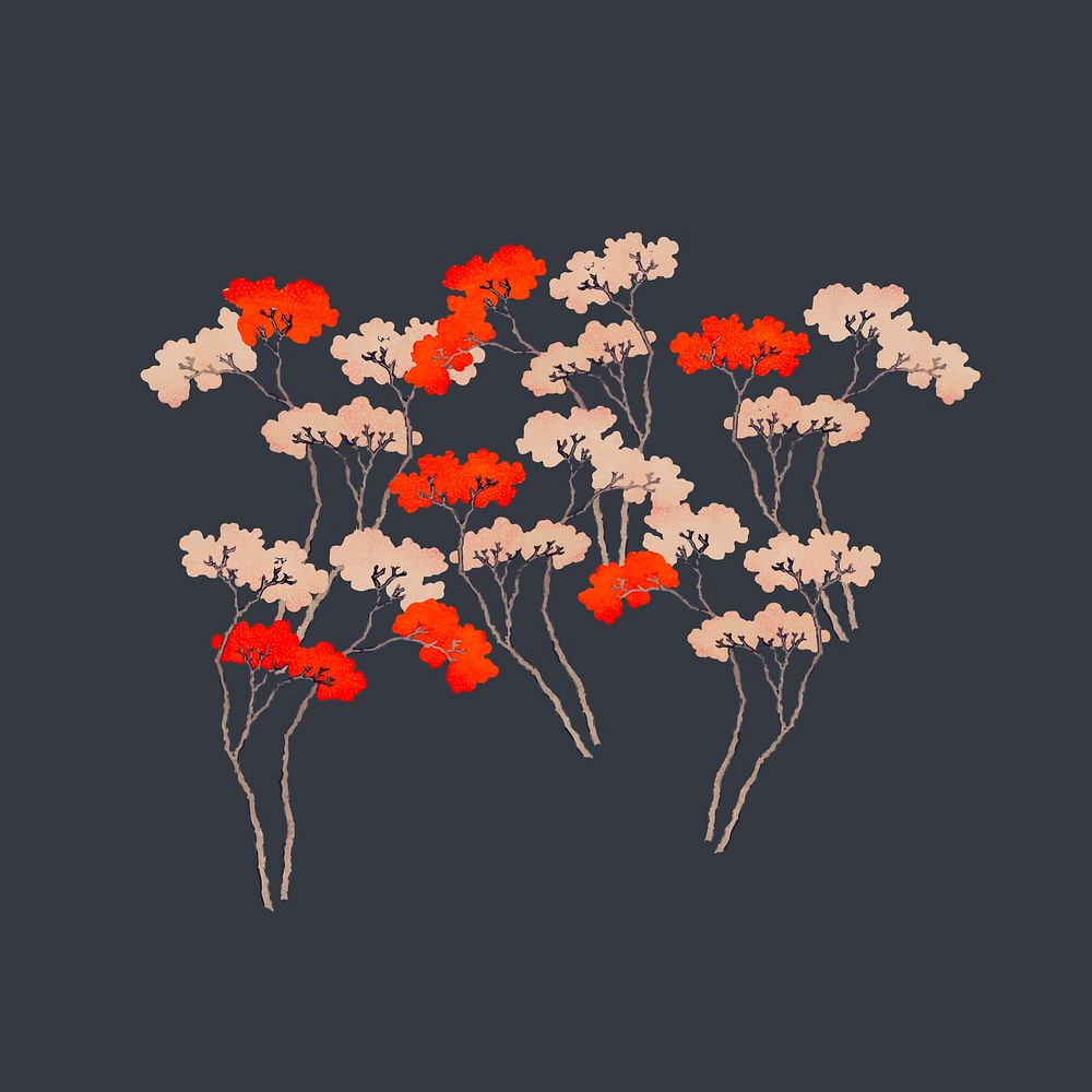 Vintage Japanese sakura vector illustration, remixed from public domain artworks