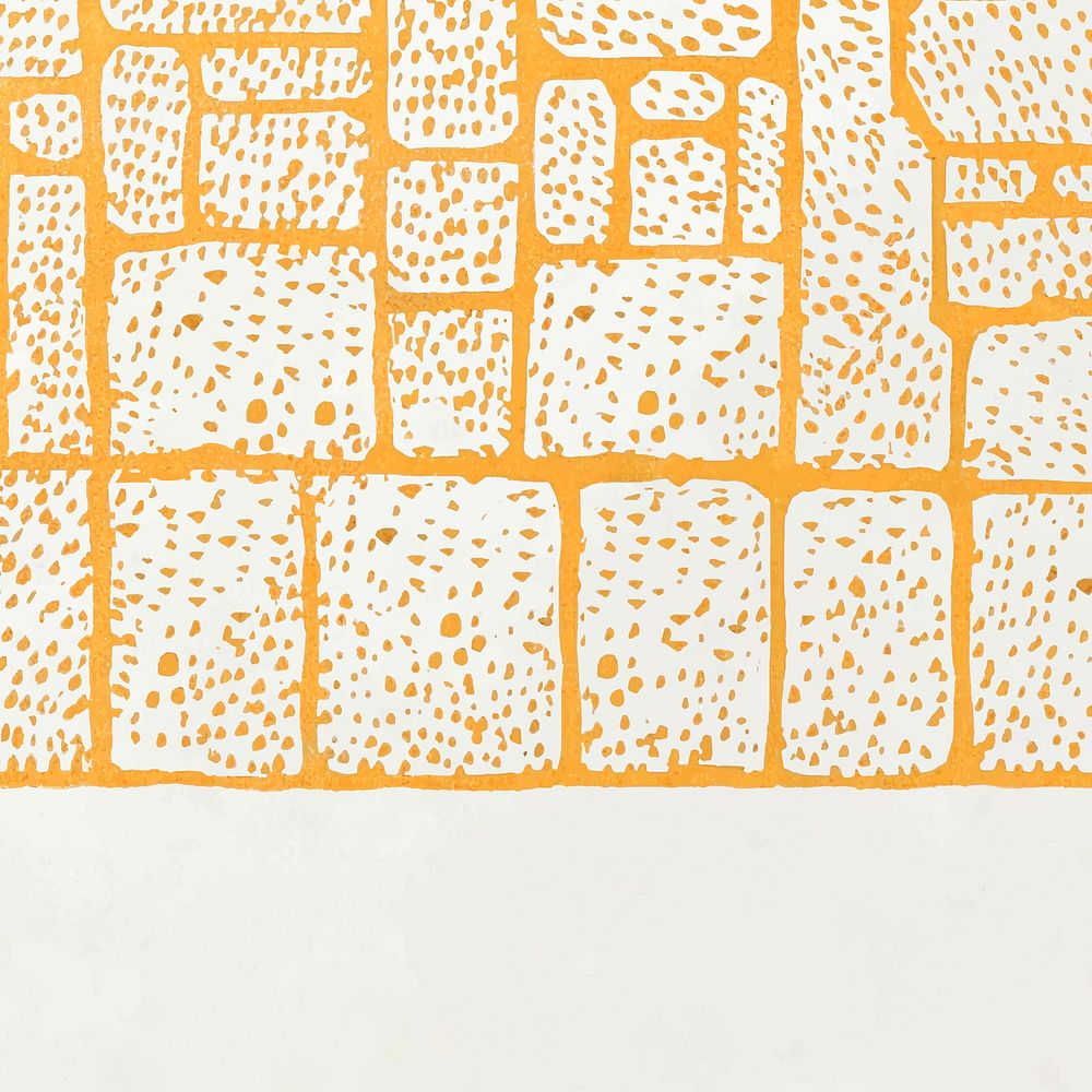 Yellow terrazzo background vector with brick wall, remixed from artworks by Moriz Jung