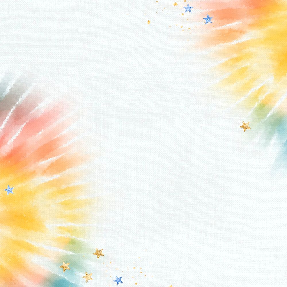 Colorful tie dye background vector with abstract watercolor border