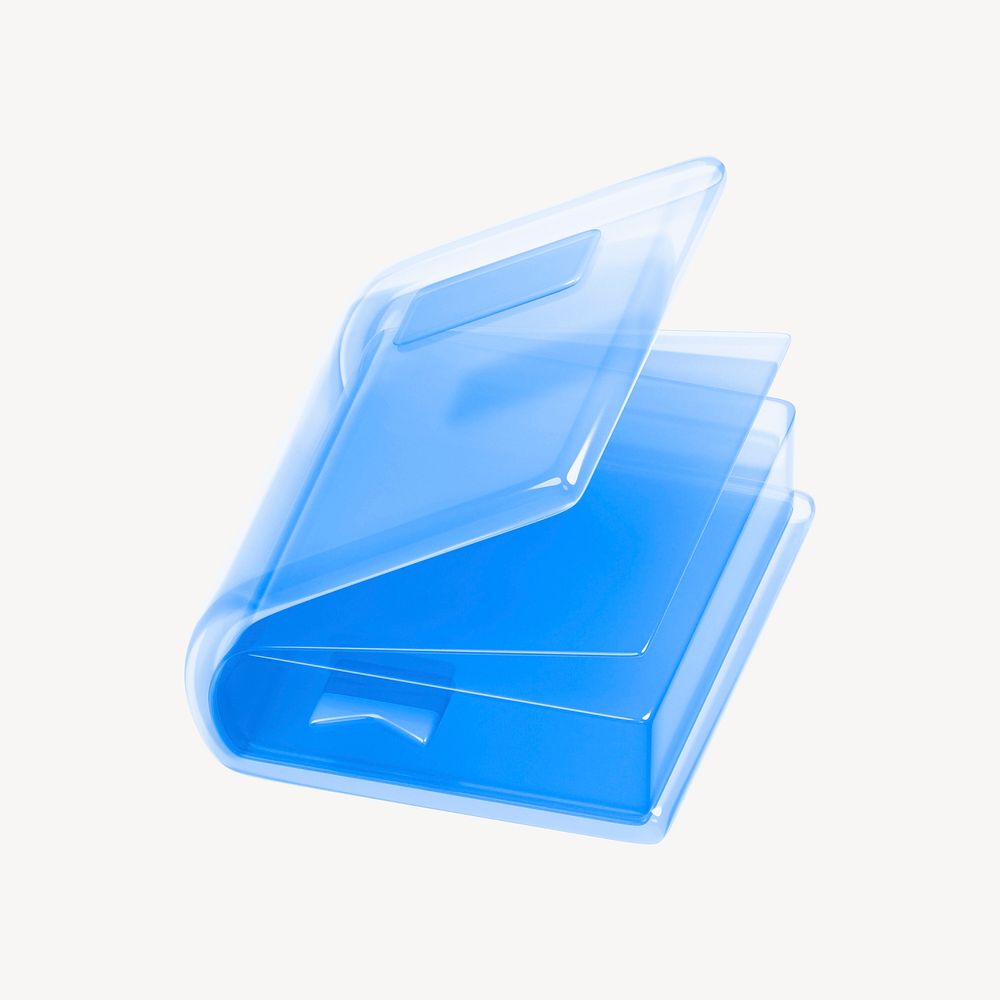 Blue book, education 3D icon sticker psd