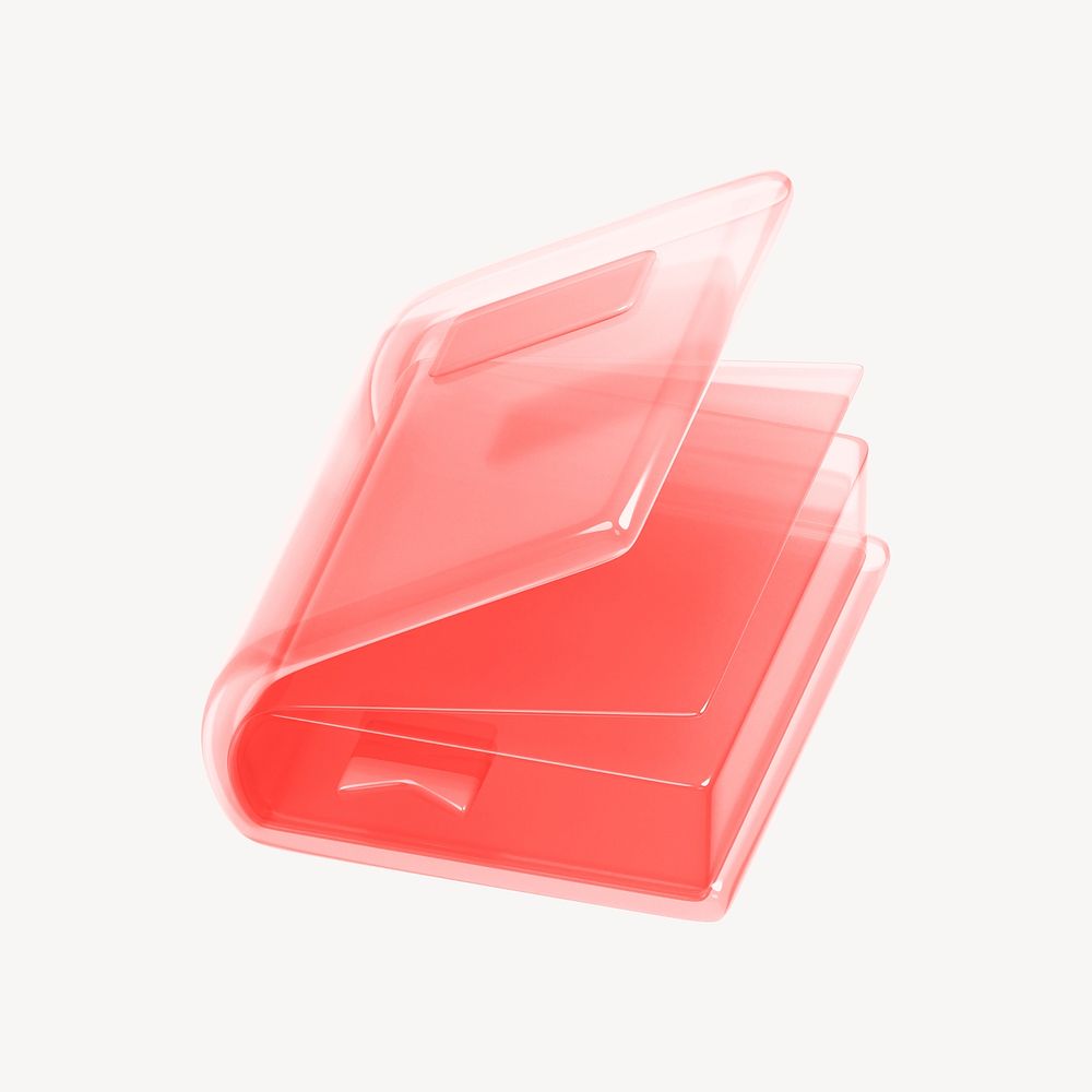 Red book, education 3D icon sticker psd