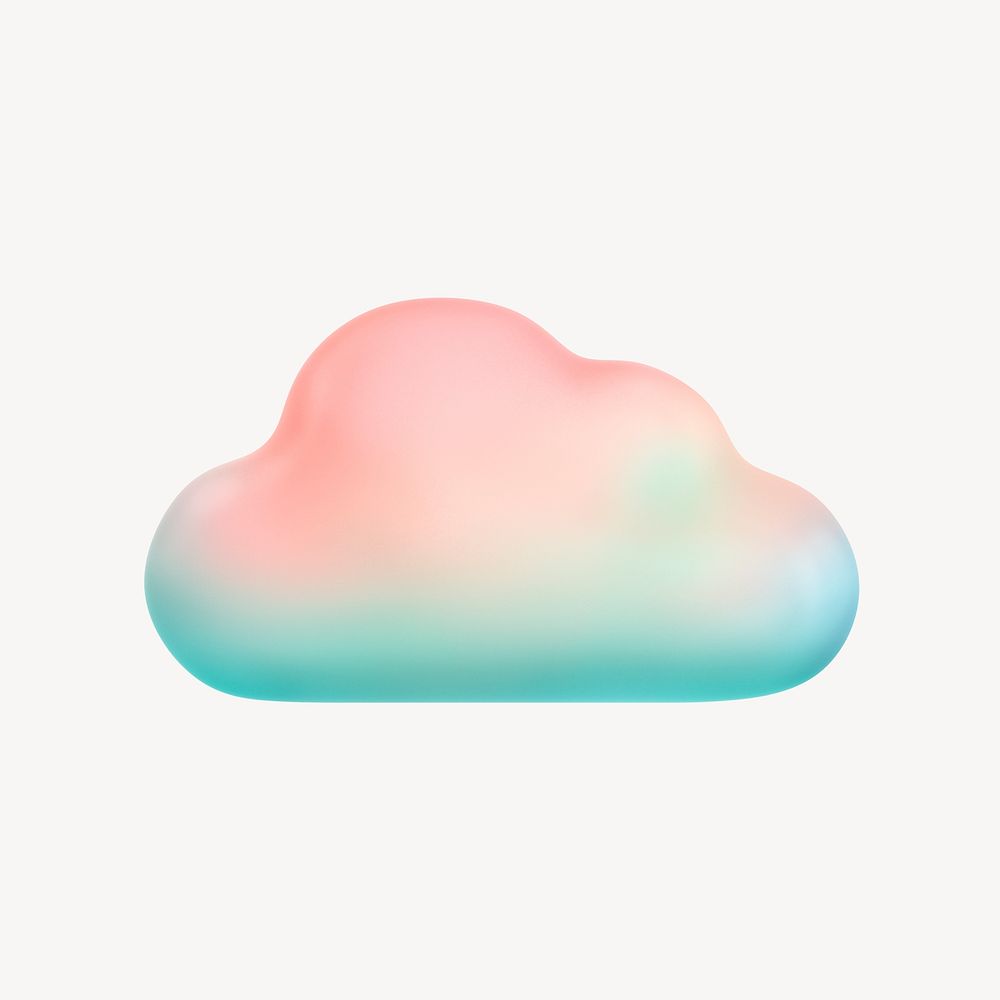 Pastel cloud storage 3D icon sticker psd