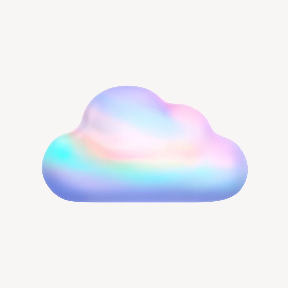 Cloud storage, pastel 3D icon sticker psd